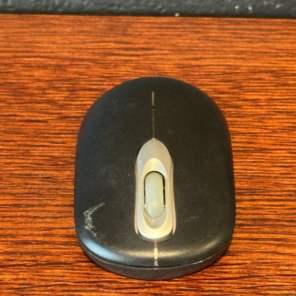 Microsoft Black Wireless Optical Mouse with Silver Scroll Wheel